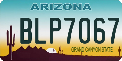 AZ license plate BLP7067