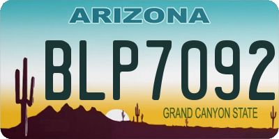 AZ license plate BLP7092