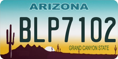 AZ license plate BLP7102