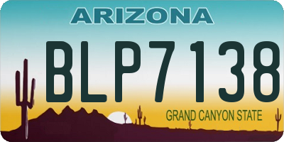 AZ license plate BLP7138