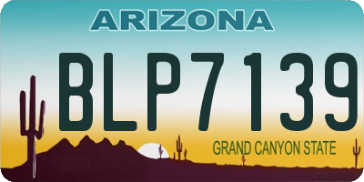 AZ license plate BLP7139