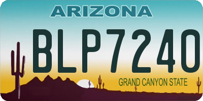 AZ license plate BLP7240