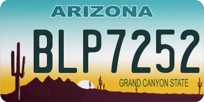AZ license plate BLP7252