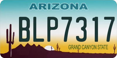 AZ license plate BLP7317