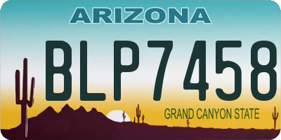 AZ license plate BLP7458