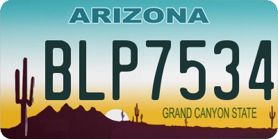 AZ license plate BLP7534