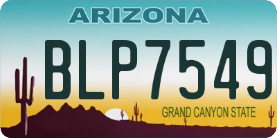 AZ license plate BLP7549