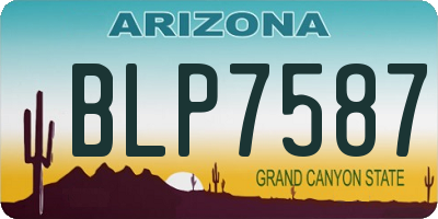 AZ license plate BLP7587