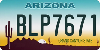 AZ license plate BLP7671