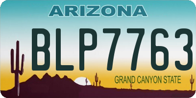 AZ license plate BLP7763
