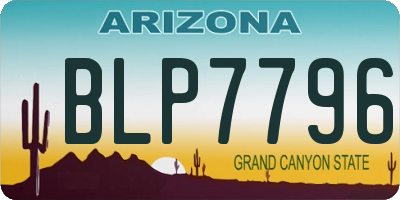 AZ license plate BLP7796