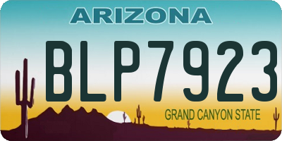 AZ license plate BLP7923