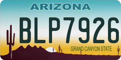 AZ license plate BLP7926