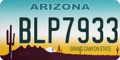 AZ license plate BLP7933