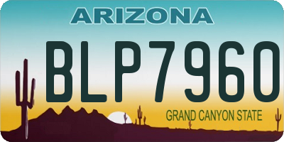 AZ license plate BLP7960