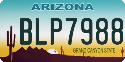 AZ license plate BLP7988