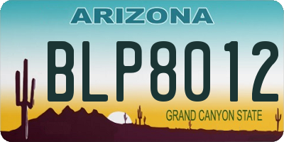 AZ license plate BLP8012