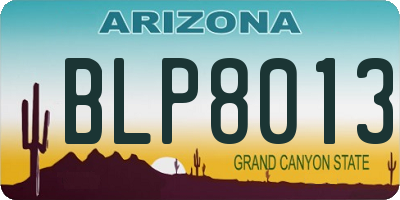 AZ license plate BLP8013