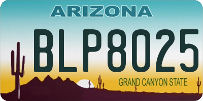 AZ license plate BLP8025