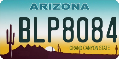 AZ license plate BLP8084