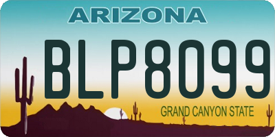 AZ license plate BLP8099