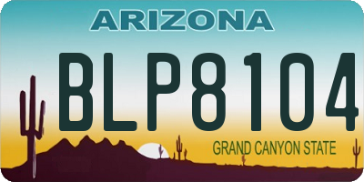 AZ license plate BLP8104
