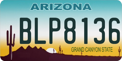 AZ license plate BLP8136