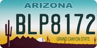 AZ license plate BLP8172