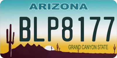 AZ license plate BLP8177