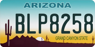 AZ license plate BLP8258