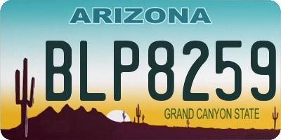 AZ license plate BLP8259