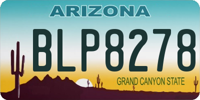 AZ license plate BLP8278