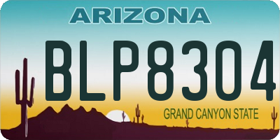 AZ license plate BLP8304