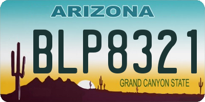 AZ license plate BLP8321