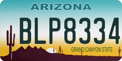 AZ license plate BLP8334