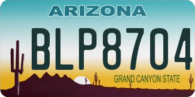AZ license plate BLP8704