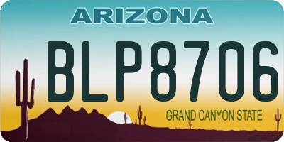 AZ license plate BLP8706