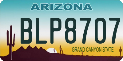 AZ license plate BLP8707