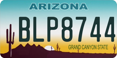 AZ license plate BLP8744