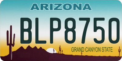 AZ license plate BLP8750