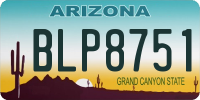 AZ license plate BLP8751