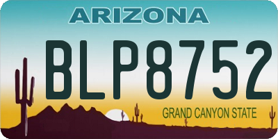 AZ license plate BLP8752