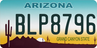 AZ license plate BLP8796