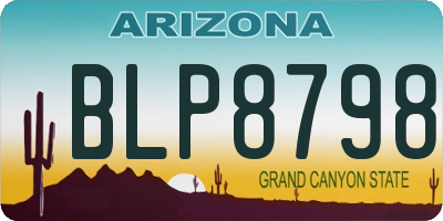 AZ license plate BLP8798