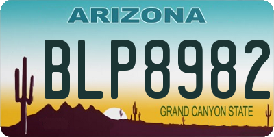 AZ license plate BLP8982