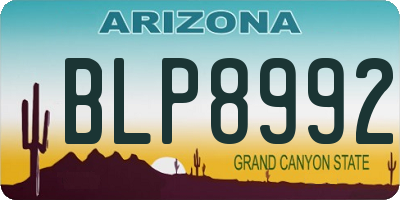 AZ license plate BLP8992