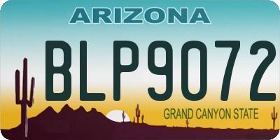 AZ license plate BLP9072