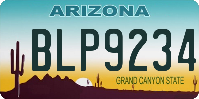AZ license plate BLP9234