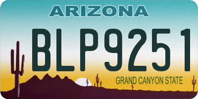 AZ license plate BLP9251