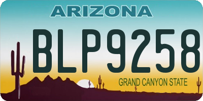 AZ license plate BLP9258